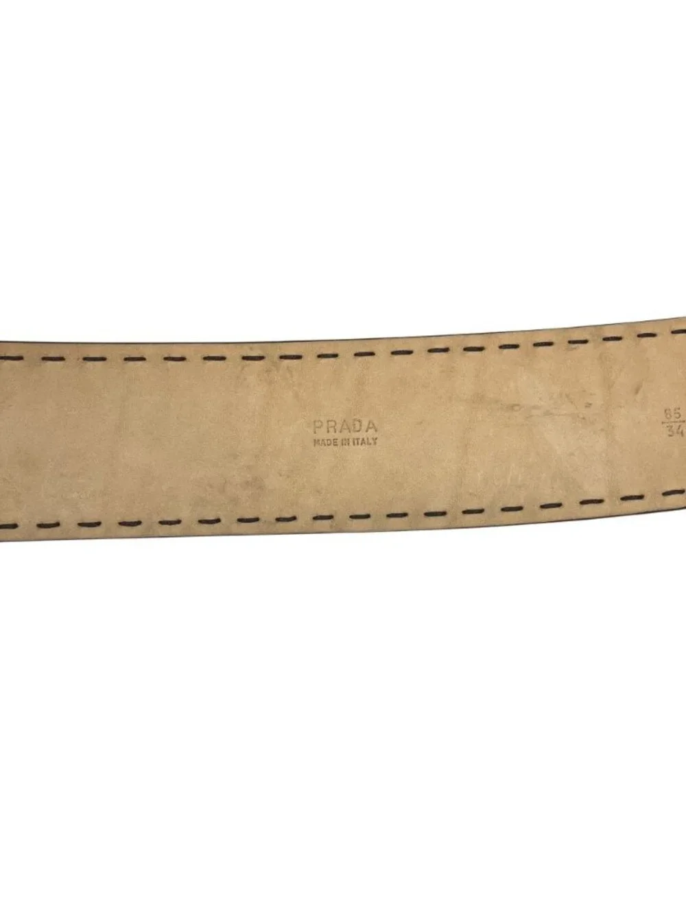 Prada Wide Belt Buckle Suede Leather Waist 85/34 Black